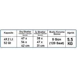 Coleman Xtreme 52 QT Taşınabilir Soğutucu Buzluk 48 Lt. Lacivert - 5